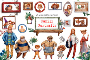 Family Portraits - Watercolor Clip Art: A Versatile Resource for Creative Projects