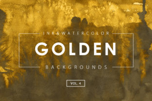 Golden Ink Watercolor Backgrounds 4: 15 Unique Textures for Creative Projects