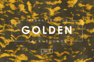 Golden Ink Watercolor Backgrounds 6: Elevating Design with High-Resolution Textures