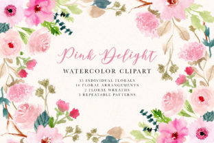 Pink Delight Watercolor Floral Clipart: A Creative Resource for Design Enthusiasts