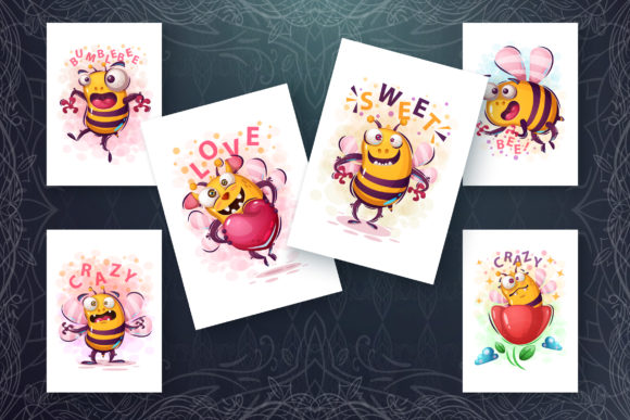 Set Crazy Bee and Monsters: A Unique Collection for Creative Designers