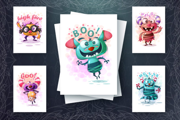 Set Cute Monster