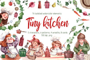 Tiny Kitchen - Watercolor Clip Art Set